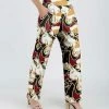 Lily | Red & White Abstract Pocket Pants - Plus