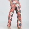 Lily | Pink & Blue Patchwork Floral Pocket Pants - Women