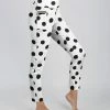 Lily | White & Black Polka Dot Pocket Leggings - Plus