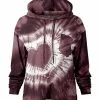 Lily | Mauve & White Heart Tie-Dye Chest-Pocket Hoodie - Women & Plus