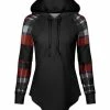 Lily | Black & Red Stripe Curved-Hem Hoodie - Women