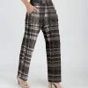 Lily | Gray & Black Plaid Pocket Pants - Women