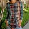 Lily | Orange & Blue Plaid Long-Sleeve Tunic - Women
