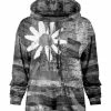Lily | Gray & White Floral Chest-Pocket Hoodie - Women & Plus