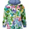 Lily | Green & Pink Abstract Chest-Pocket Hoodie - Women & Plus