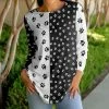 Lily | Black & White Paw Print Three-Quarter Sleeve Tunic - Women & Plus