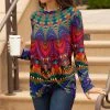 Lily | Magenta & Yellow Kaleidoscope Front-Twist Long-Sleeve Tunic - Women & Plus