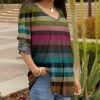 Lily | Heather Gray & Pink Stripe Ruffle-Sleeve V-Neck Tunic - Women & Plus