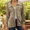 Lily | Beige Velvet Pocket Shacket - Women