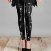 Lily | Black & White Floral Leggings - Women