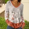 Lily | Orange & White Floral V-Neck Tunic - Women & Plus