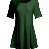 Lily | Forest Green Short-Sleeve Boatneck Tunic - Women