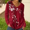 Lily | Red & White Floral V-Neck Tunic - Women & Plus