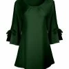 Lily | Forest Green Tie-Sleeve Boatneck Tunic - Women & Plus