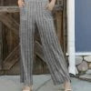 Lily | Dark Gray Stripe Pocket Wide-Leg Pants - Women