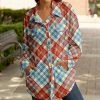 Lily | Red & Blue Plaid Pocket Shacket - Plus