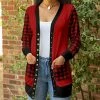 Lily | Red & Black Buffalo Check Pocket Cardigan - Women & Plus