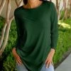 Lily | Forest Green Long-Sleeve Crewneck Top - Plus