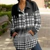 Lily | Black & White Plaid Pocket Shacket - Plus