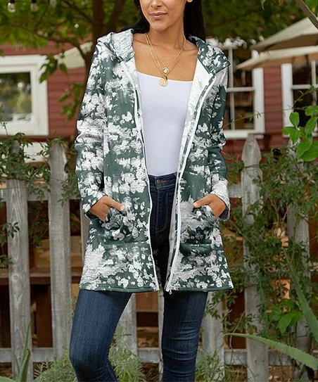 Lily | Turquoise & White Tie-Dye Zip-Up Hoodie - Plus 1 Lily | Turquoise & White Tie-Dye Zip-Up Hoodie - Plus