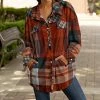 Lily | Red & Blue Plaid Button-Up Shacket - Plus