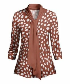 Lily | Brown & White Dot Tie-Accent Tunic - Plus