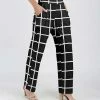 Lily | Black & White Windowpane Pocket Pants - Women