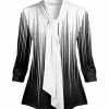 Lily | Black & White Abstract Ombré-Accent Tie-Accent Tunic - Women & Plus