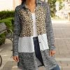 Lily | Gray & Brown Leopard Button-Up Shacket - Women