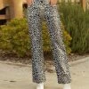 Lily | Brown & White Leopard Straight-Leg Pants - Women
