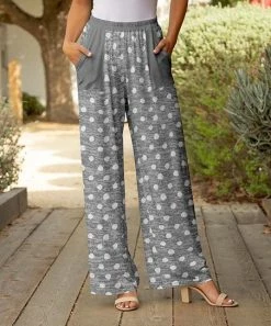 Lily | Gray & White Dot Wide-Leg Pants - Women