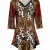 Lily | Black & Red Cow & Floral Velvet V-Neck Tunic - Plus