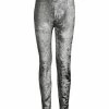 Lily | Silver Velvet Leggings - Plus