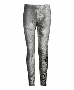 Lily | Silver Velvet Leggings - Plus