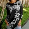 Lily | Black & Gray Floral Long-Sleeve Tunic - Women
