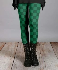 Lily | Green & Dark Green Checkerboard Leggings - Women & Plus
