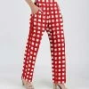 Lily | Red & White Gingham Pocket Straight-Leg Pants - Plus