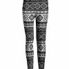 Lily | Black & Gray Geometric Leggings - Women