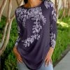 Lily | Purple & Lavender Leaves Long-Sleeve Tunic - Women