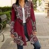 Lily | Red & Black Medallion Tunic Shacket - Plus