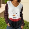 Lily | Black & Red Snowman Long-Sleeve V-Neck Tunic - Women
