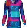 Lily | Pink & Blue Color Block Kangaroo-Pocket Hoodie - Plus