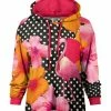 Lily | Black & Pink Polka Dot Floral Chest-Pocket Hoodie - Women & Plus