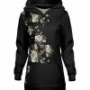 Lily | Black & Pink Floral Longline Pocket Hoodie - Women & Plus