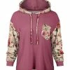 Lily | Pink & Cream Floral Chest-Pocket Hoodie - Women & Plus
