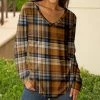 Lily | Brown & Blue Plaid V-Neck Long-Sleeve Tunic - Women & Plus