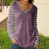 Lily | Purple & White Polka Dot V-Neck Long-Sleeve Tunic - Women & Plus
