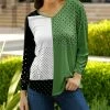 Lily | Black & Green Color-Block V-Neck Three-Quarter Sleeve Top - Plus