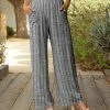 Lily | Gray & Dark Gray Pinstripe Wide Leg Pants - Plus