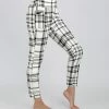 Lily | Black & White Plaid Wide-Waistband Pocket Leggings - Women & Plus